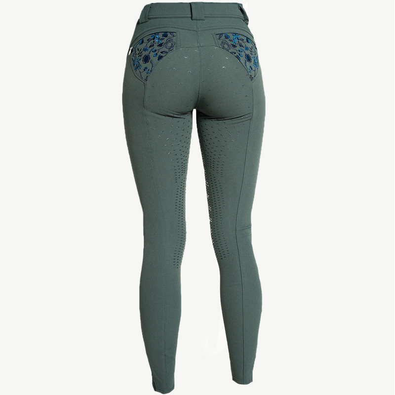 Montar Alina Ladies Full Silicone Seat Breeches - Darkest Spruce -2